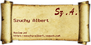 Szuchy Albert névjegykártya